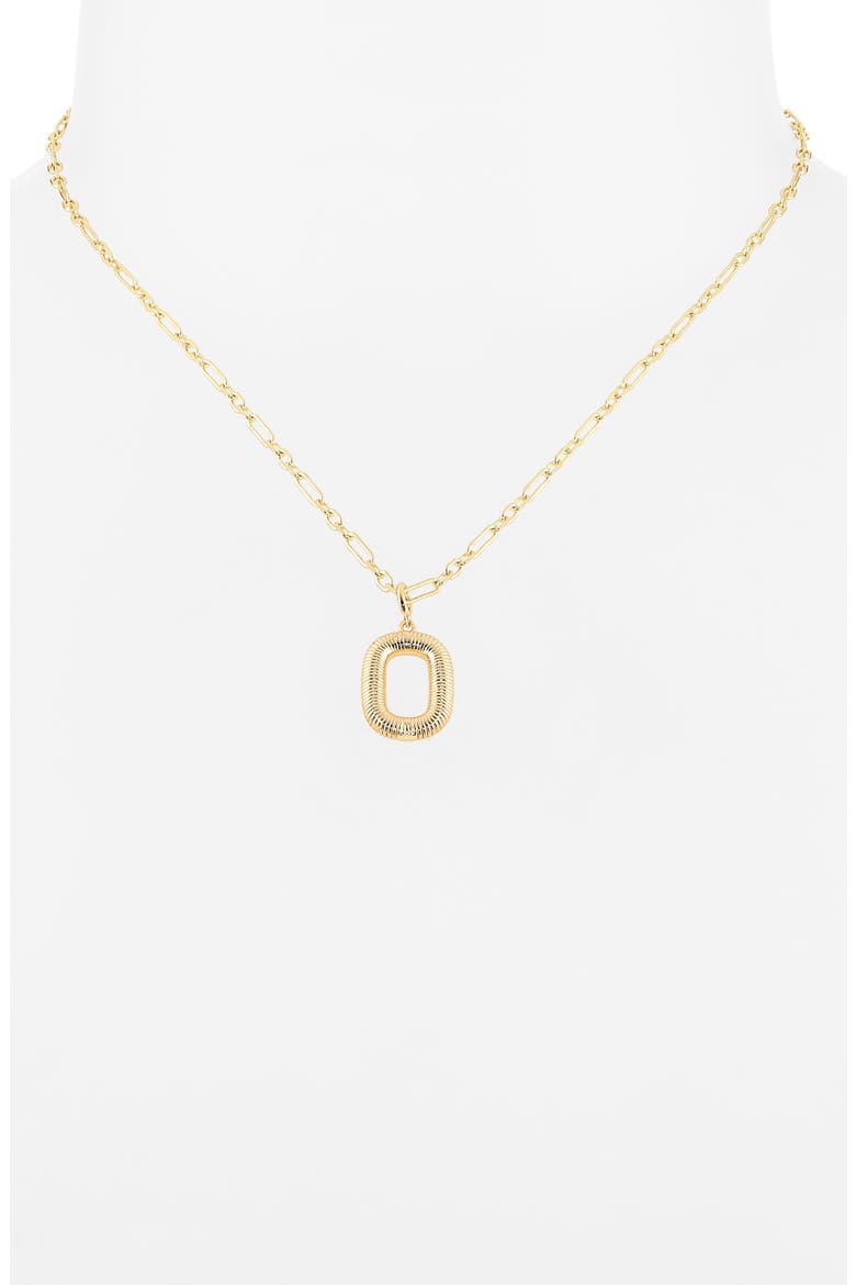 Initial Pendant Paper Clip Chain Necklace, Alternate, color, O- GOLD