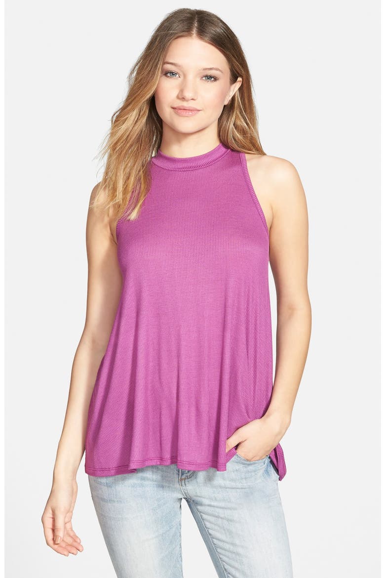 Mock Neck Racerback Tank, Main, color, MAGENTA