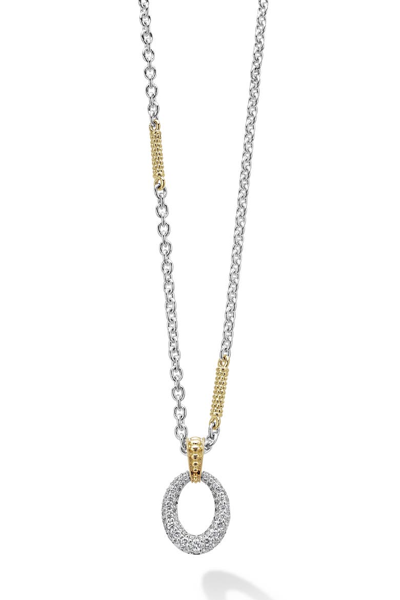 Caviar Luxe Diamond Pavé Pendant Necklace, Alternate, color, GOLD