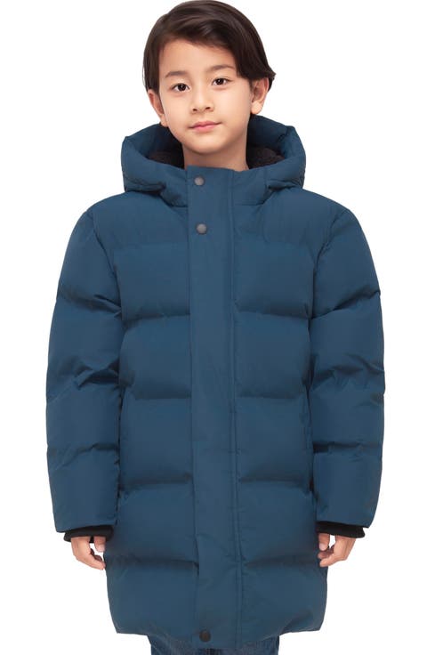 Kids'  Parker Hooded Mid-Length Puffer Jacket