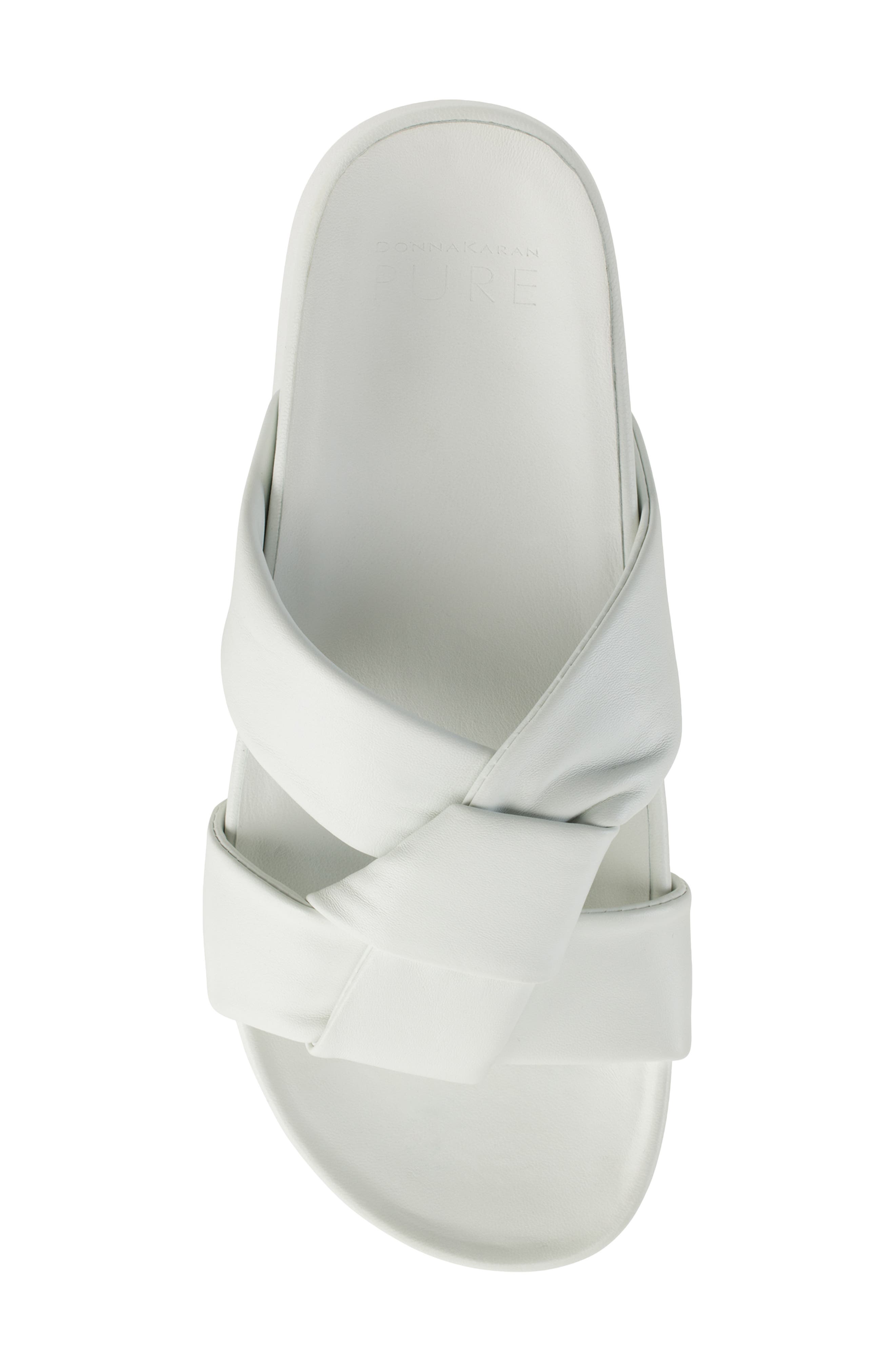 PURE Donna Karan Berke Crisscross Platform Sandal, Alternate, color, Optic White
