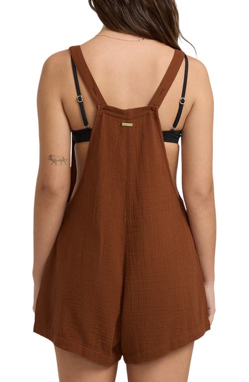 Billabong Beach Crush Cotton Gauze Cover-up Romper In Brown