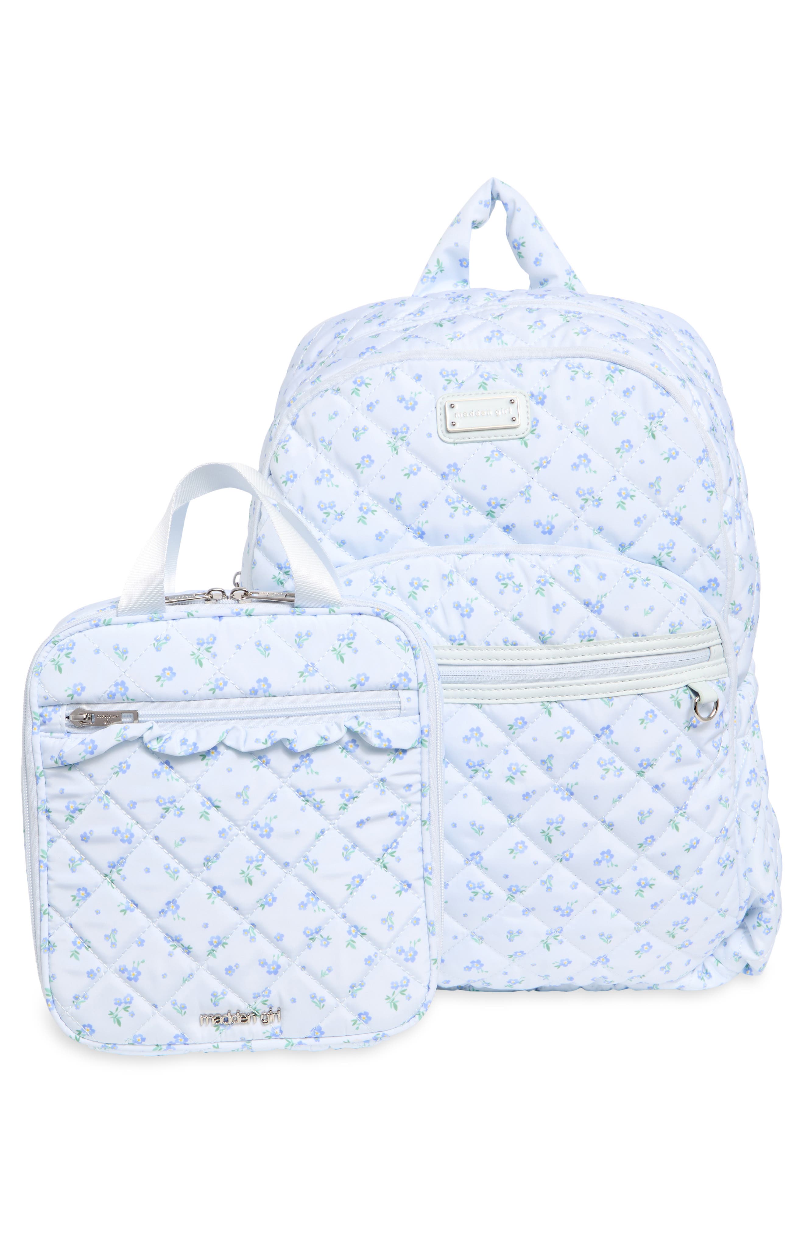 Kids' Quilted Backpack & Lunch Box Set, Alternate, color, BLUE DITSY