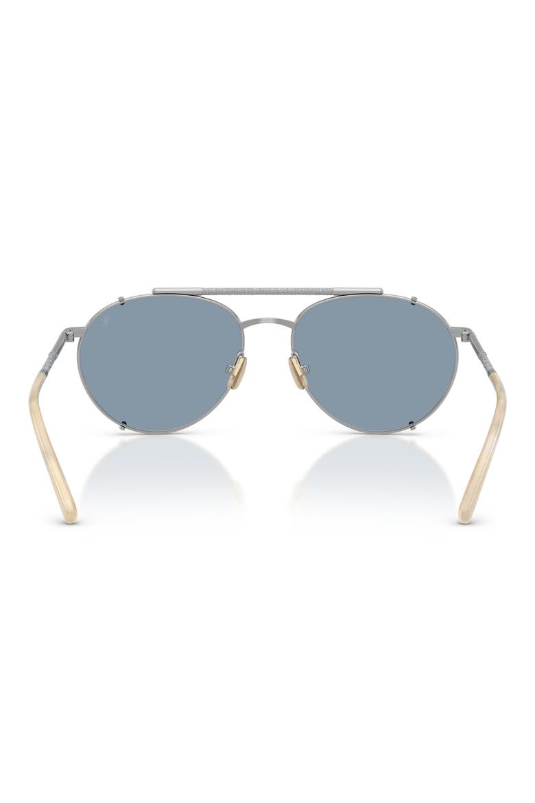 56mm Pilot Sunglasses, Alternate, color, SILVER / OCEAN