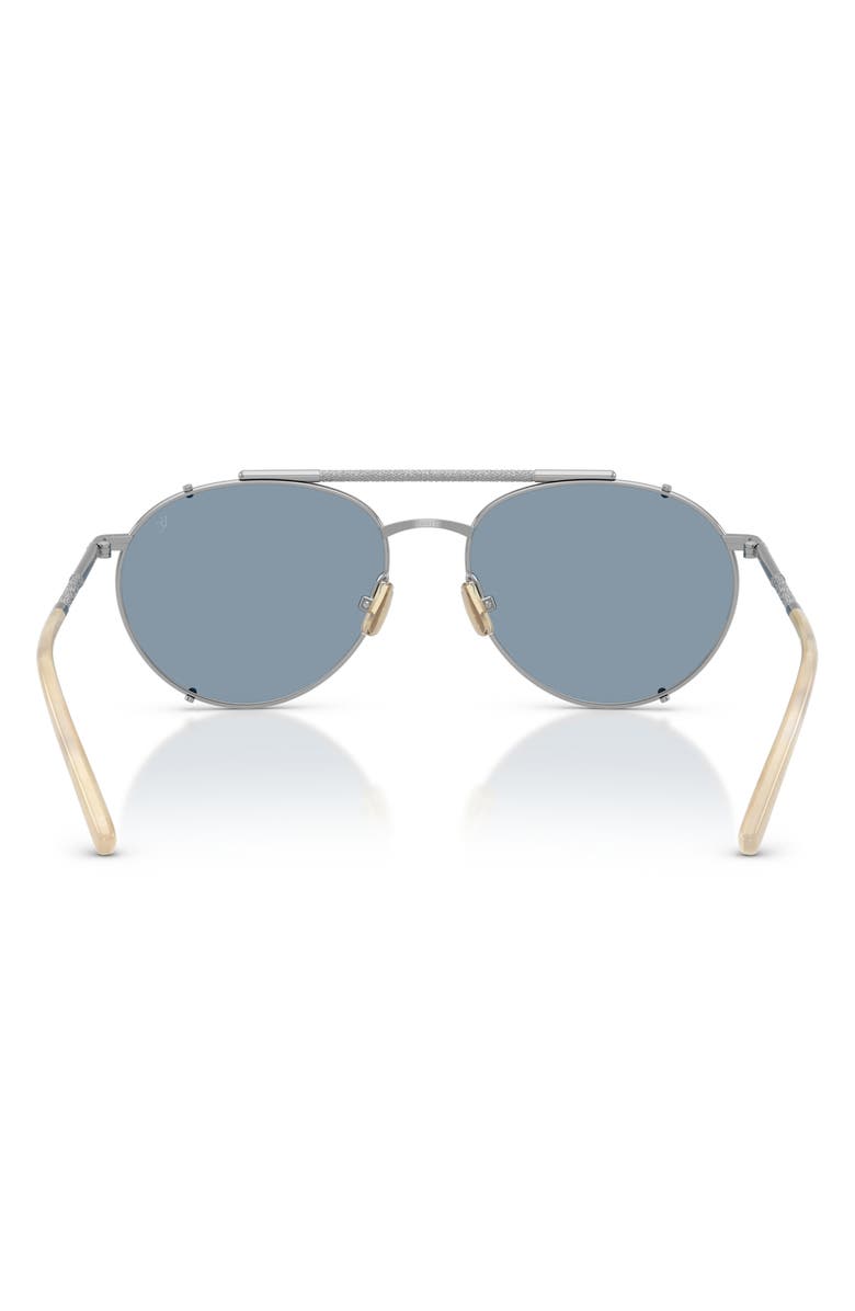 Brunello Cucinelli 56mm Pilot Sunglasses, Alternate, color, Silver / Ocean