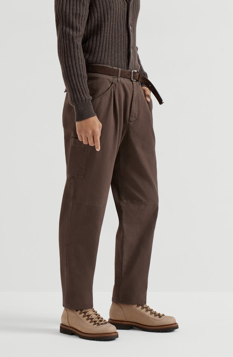 Brunello Cucinelli Ergonomic trousers, Alternate, color, Brown