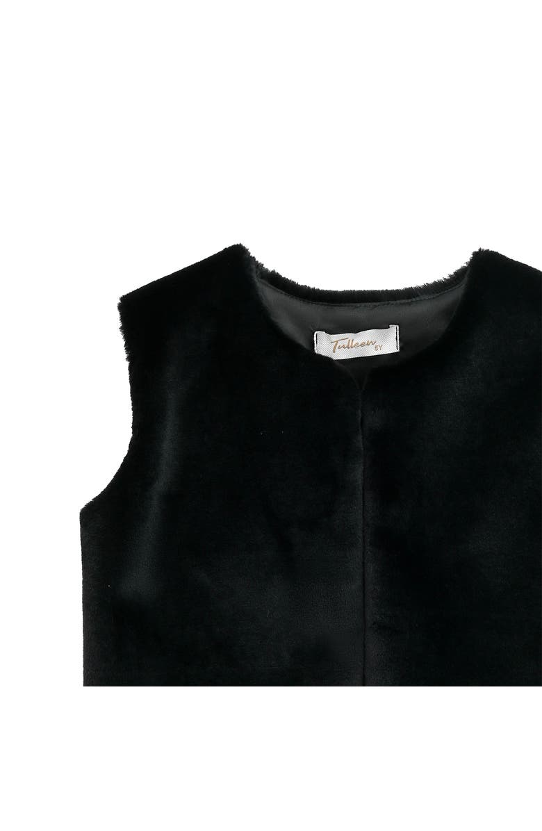 Tulleen Allamanda Plush Fur Vest, Alternate, color, Black