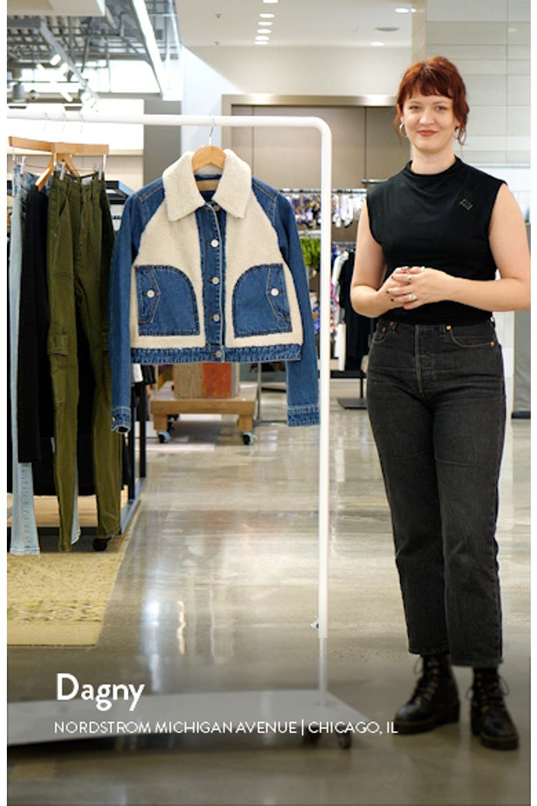 Crop Denim & Faux Shearling Jacket video