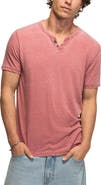 Lucky Brand Venice Button Neck Cotton Blend T-Shirt