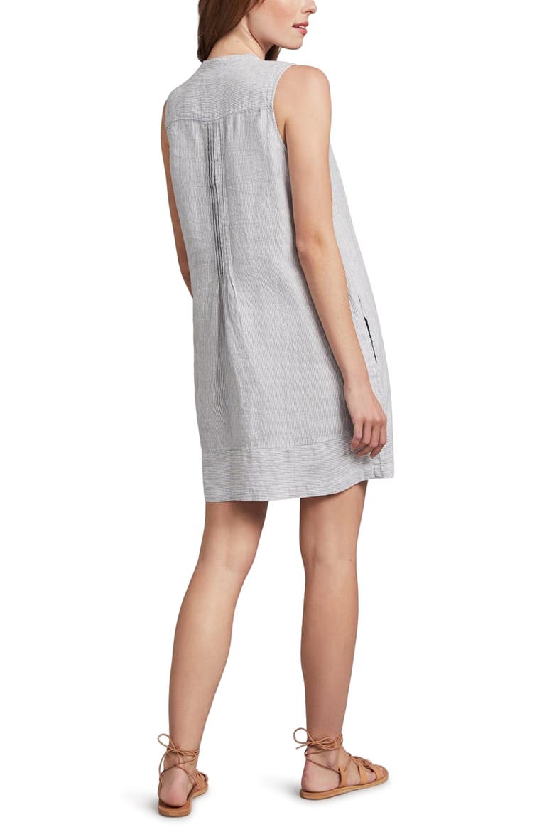 Isha Linen Swing Dress, Alternate, color, BLUE MINI STRIPE