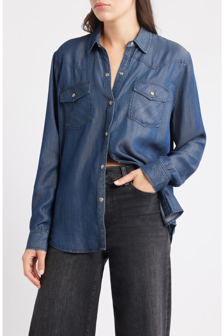 Remi Denim Shirt, Main, color, OCEANA