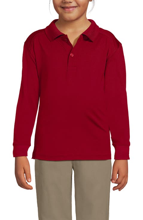 School Uniform Kids Long Sleeve Rapid Dry Polo Shirt