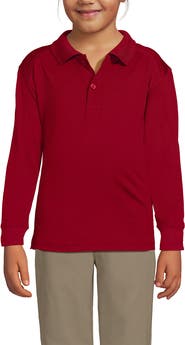 Lands' End School Uniform Kids Long Sleeve Rapid Dry Polo Shirt