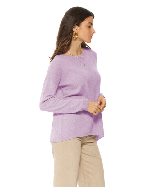 Lightweight Oversized Pure Cashmere Boatneck Sweater