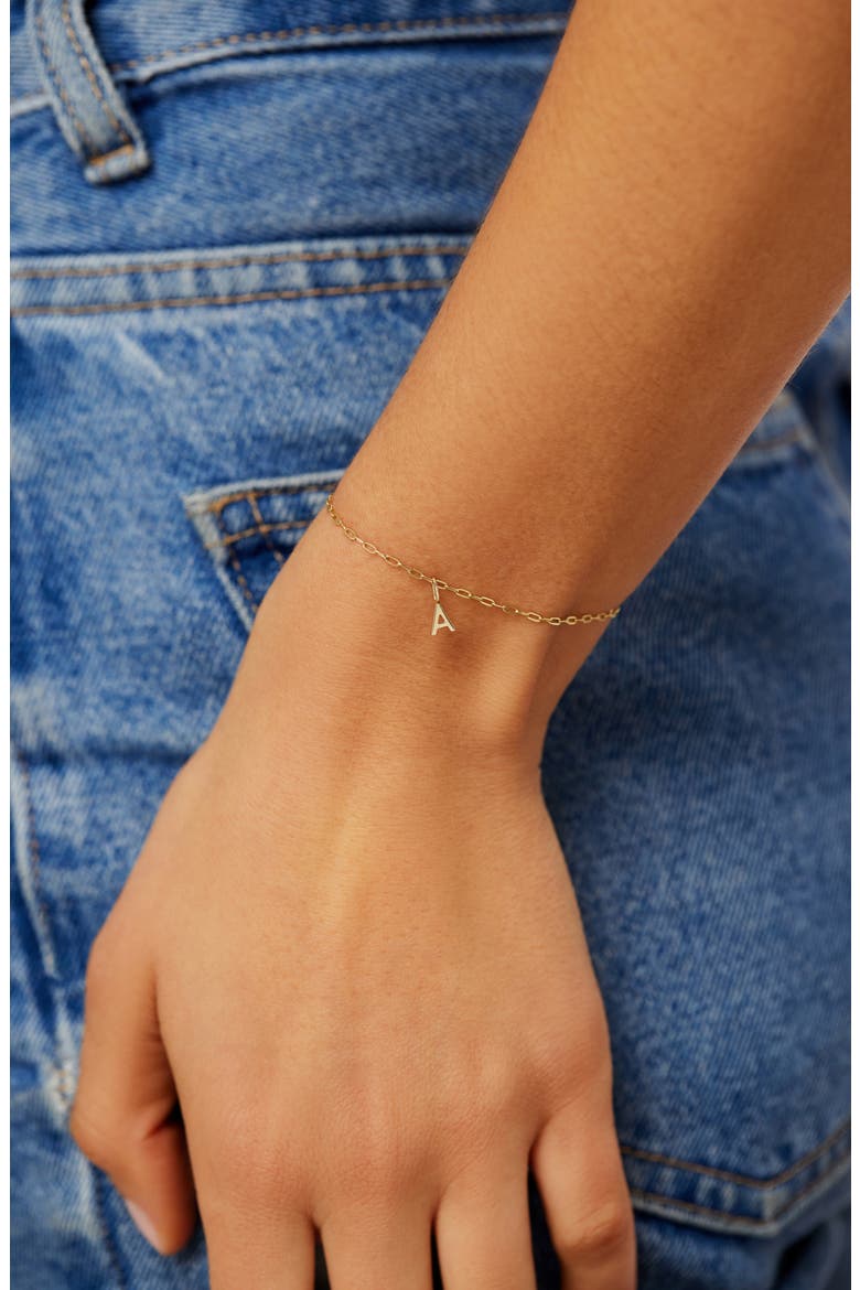Gold Charm Letter Bracelet, Alternate, color, N