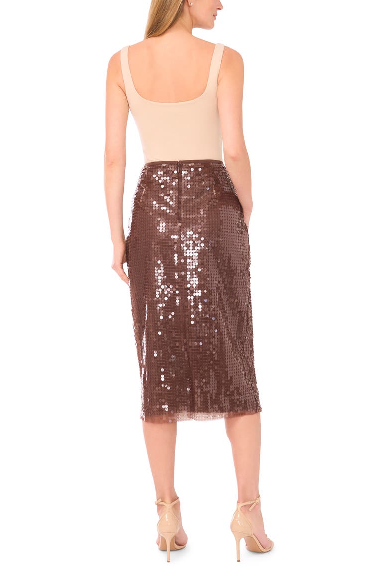 Paiette Sequin Pencil Skirt, Alternate, color, CHOCOLATE