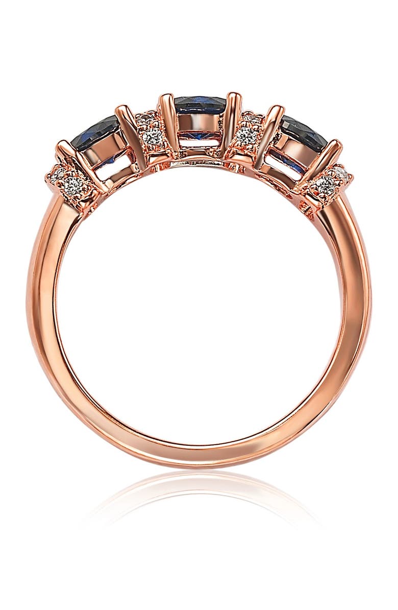 SUZY LEVIAN Rose Sterling Silver Natural Blue Sapphire and Diamond Accent Half Band Ring, Alternate, color,