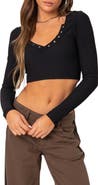 EDIKTED Milady Rib Crop Top