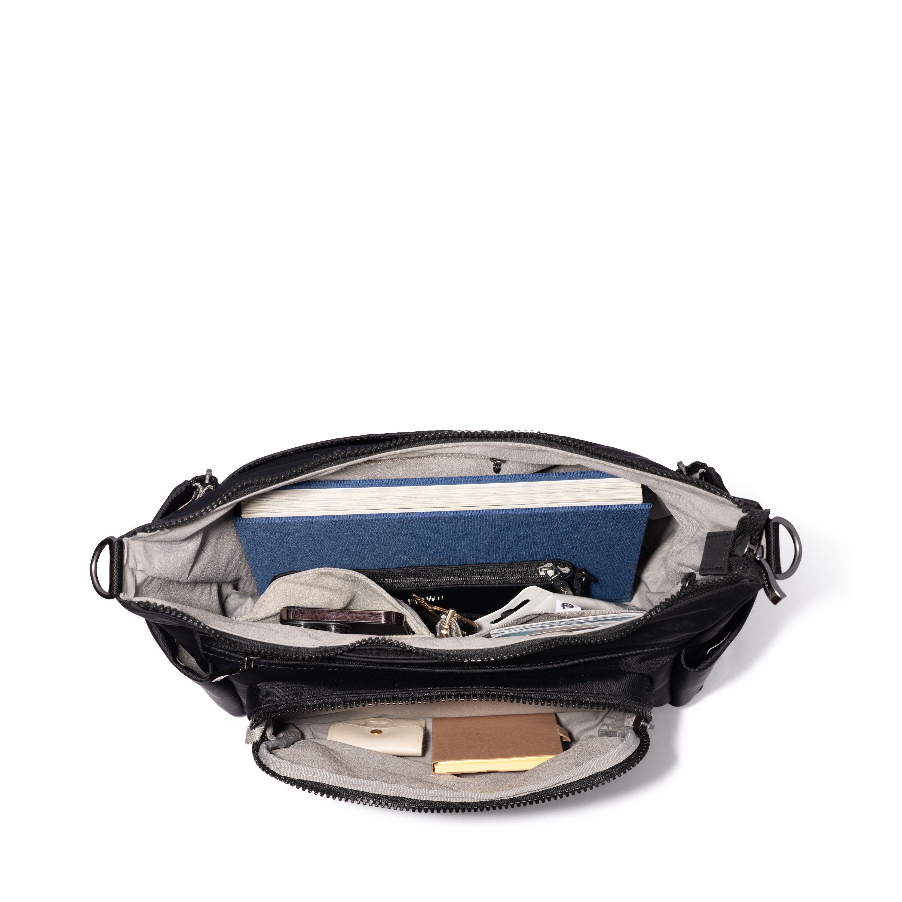 BAGGALLINI Nolita Convertible Hobo, Alternate, color, Black Twill