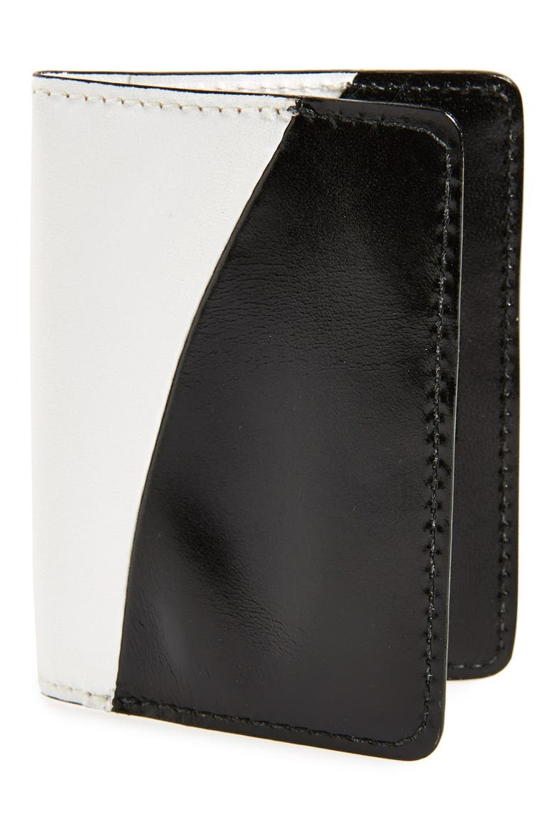 Leather Bifold Wallet, Main, color, BLACK/ WHITE