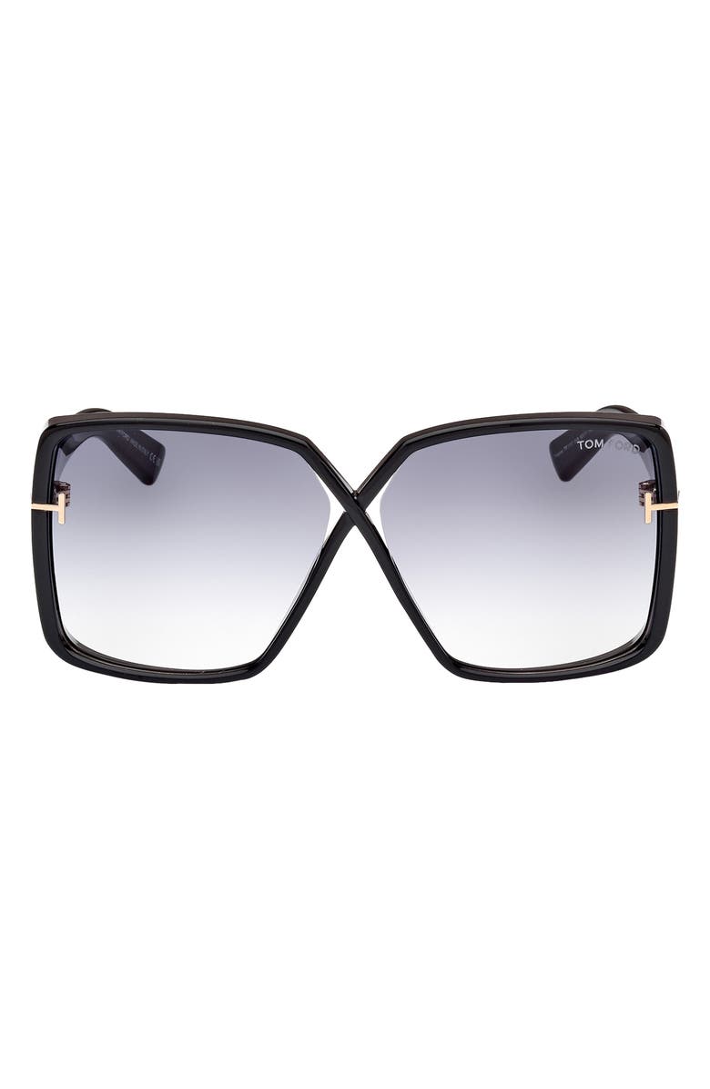TOM FORD Yvonne 63mm Oversize Gradient Butterfly Sunglasses, Main, color, 