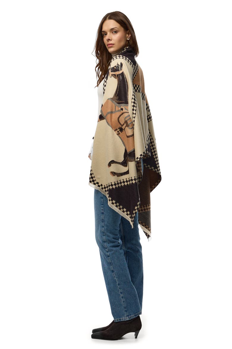 Galloping Horse Scarf, Alternate, color, BROWN