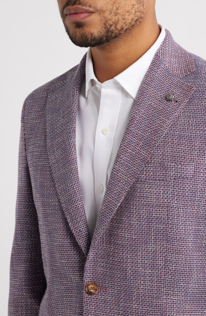 Jack Victor Hamptom Basketweave Comfortwear Sport Coat, Alternate, color, Berry