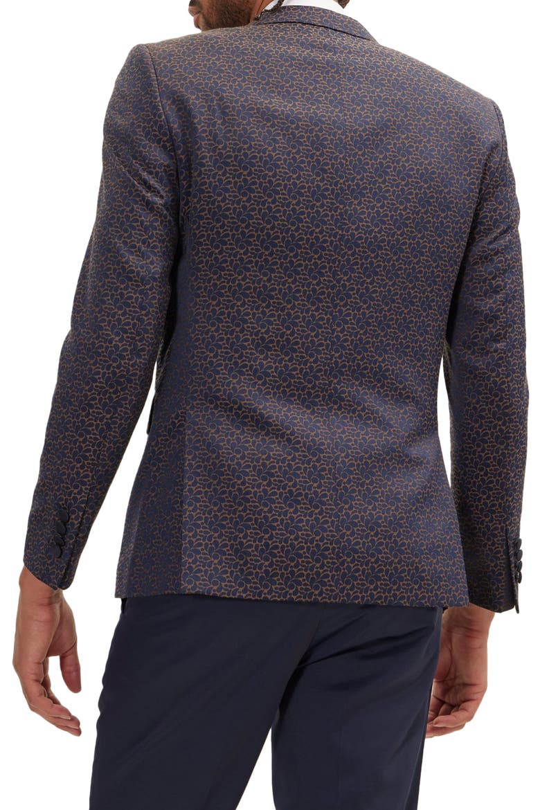 Paisley Pattern Tuxedo Jacket, Alternate, color, NAVY