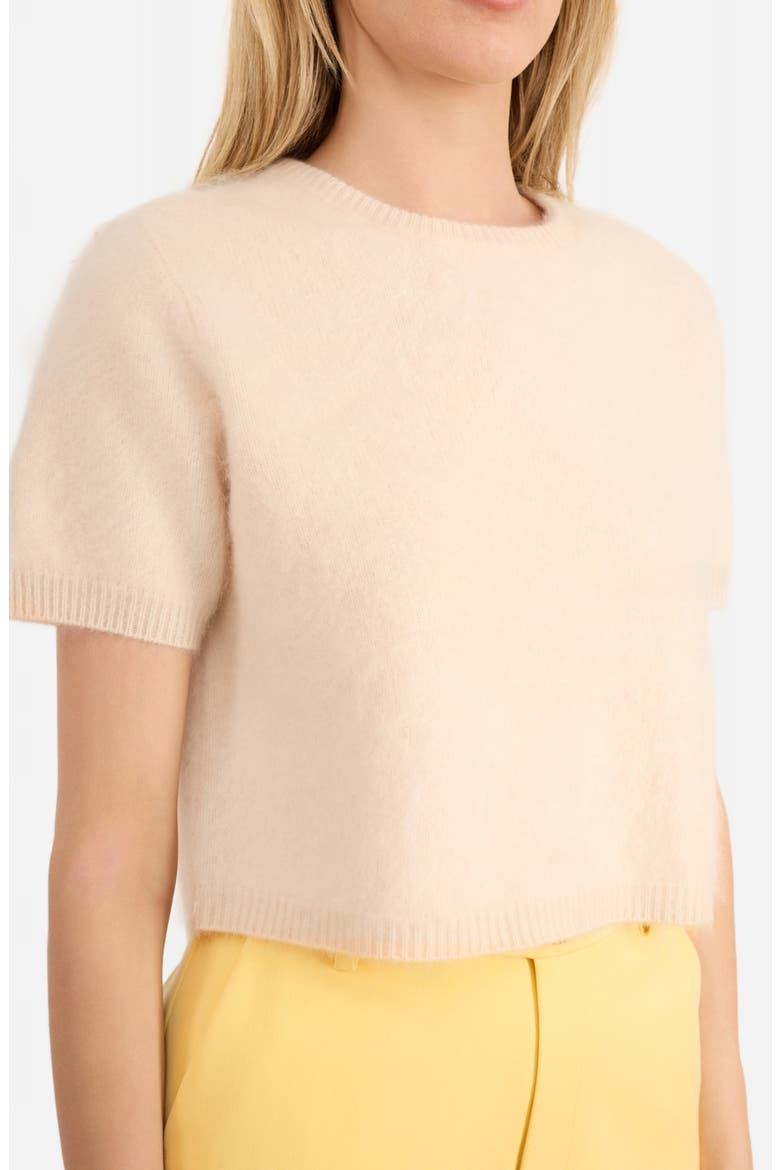 Eugeny Short Sleeve Cashmere Sweater, Alternate, color, MACADAMIA