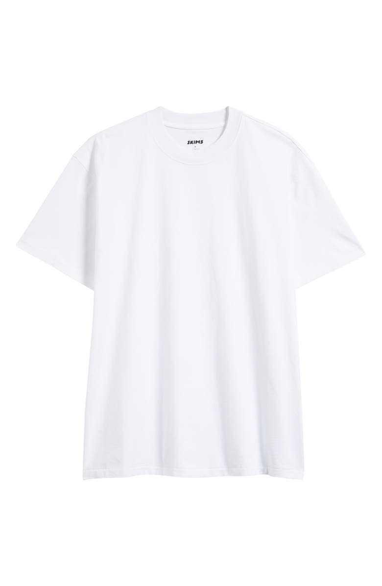 SKIMS Relaxed Fit Heavyweight Cotton T-Shirt, Alternate, color, Chalk