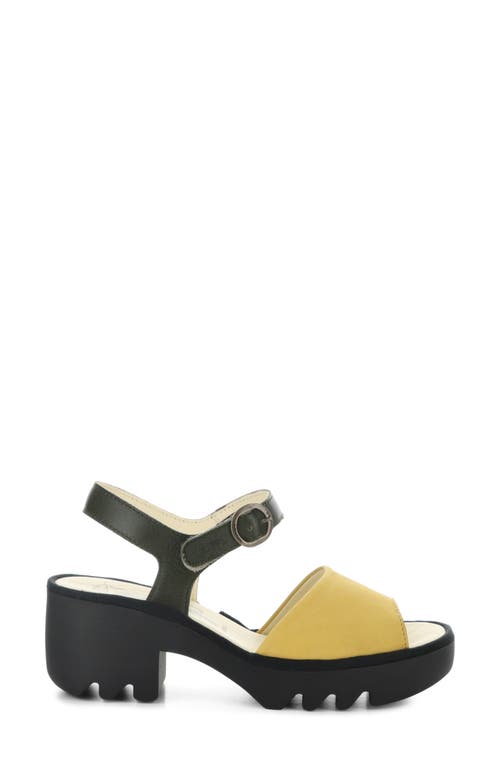 Fly London Tull Platform Sandal In Yellow