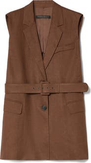 Marina Rinaldi Orli Belted Linen Vest
