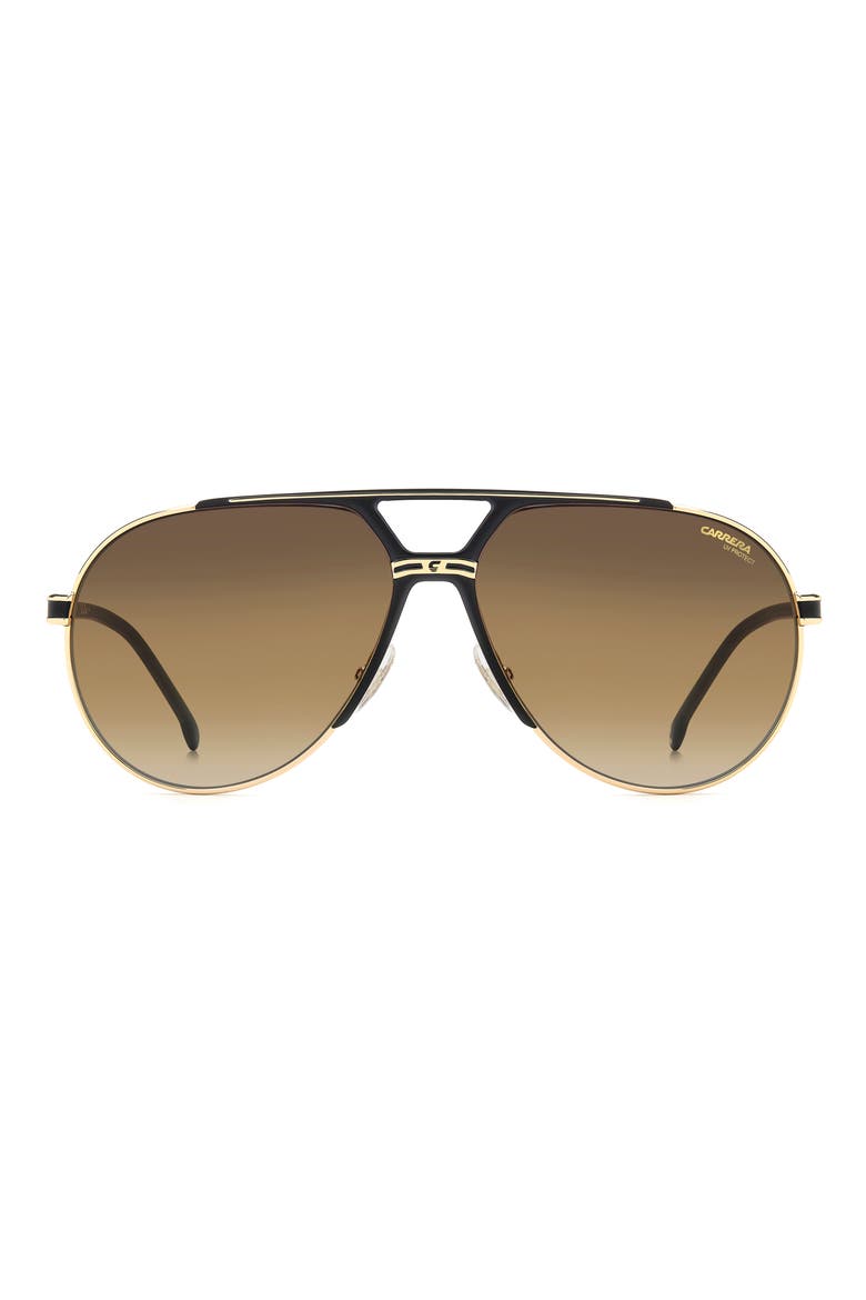 1089/S 64mm Oversize Gradient Pilot Sunglasses, Main, color, MATTE BLACK GOLD/ BWSF BRK