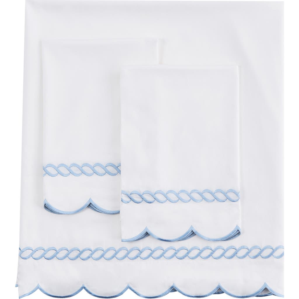 Melange Home Scallop Rope 600 Thread Count Sheet Set In Blue