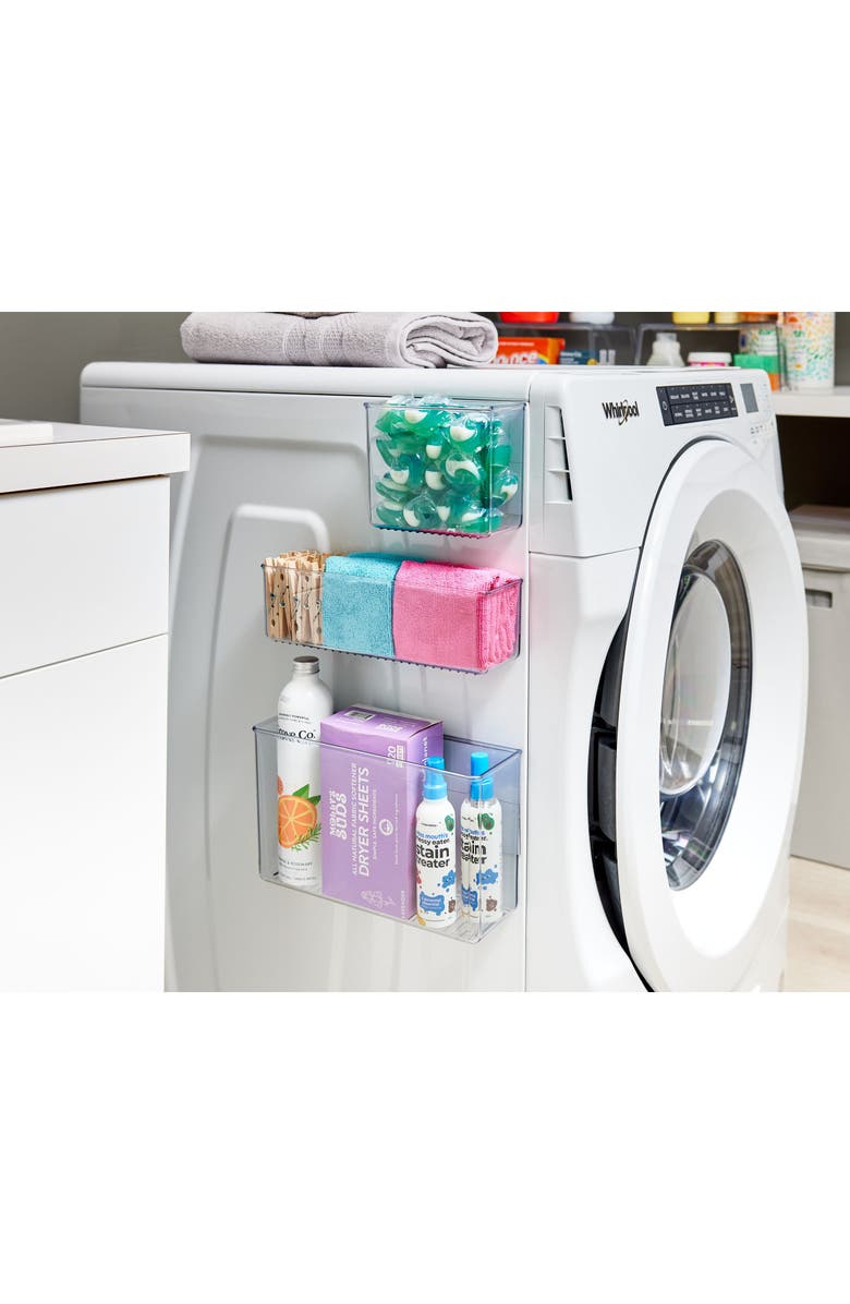 iDesign Magnetic Organizer Bins for Laundry Room - Set of 4 - Clear, Alternate, color, Clear