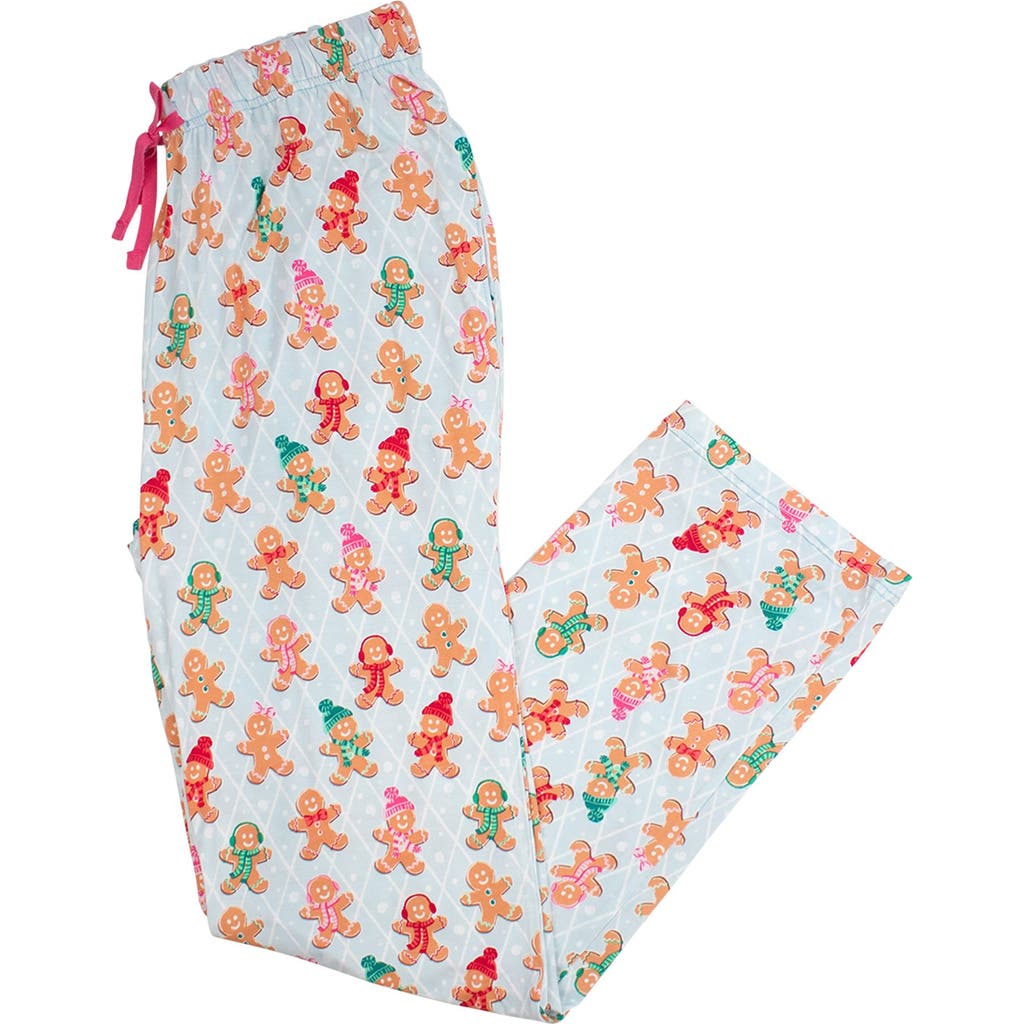 Rufflebutts Softsnooze Unisex Holiday Adult Pajama Pants In White