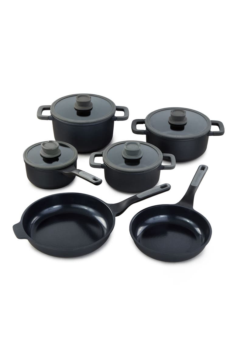 Leo Stone 10-Piece Cookware Set, Main, color, BLACK