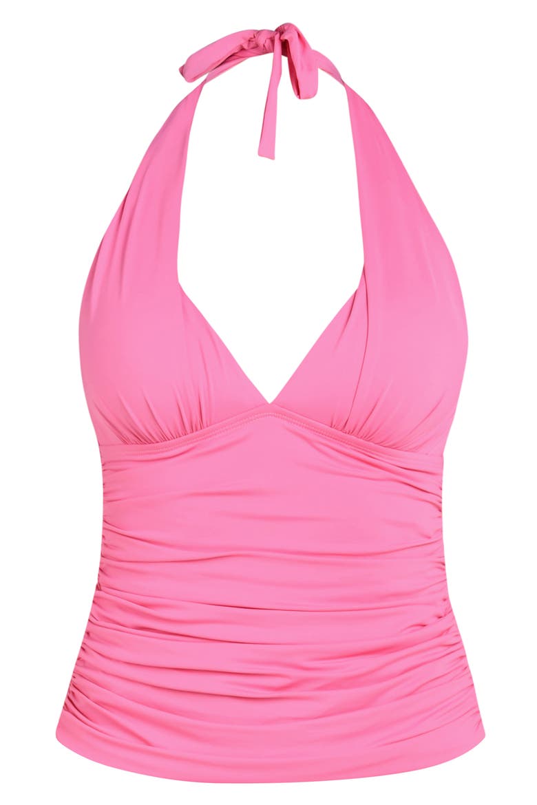 Island Goddess Halter Tankini Top, Alternate, color, ROSE PINK
