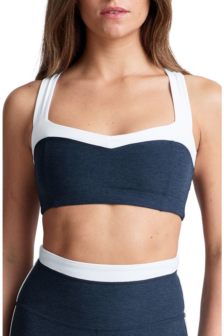 Space Dye Colorblock Sports Bra, Main, color, NOCTURNAL NAVY/CLOUD