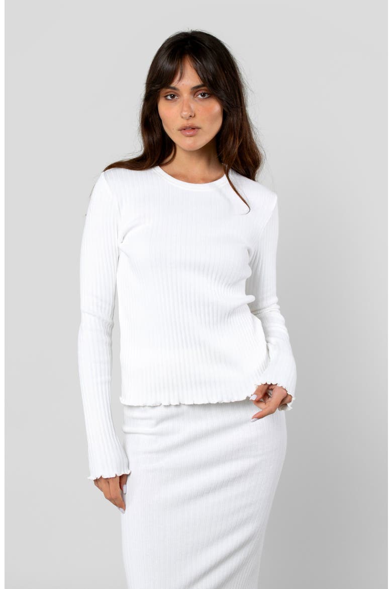 Cotton Rib Long Sleeve, Main, color, Ivory
