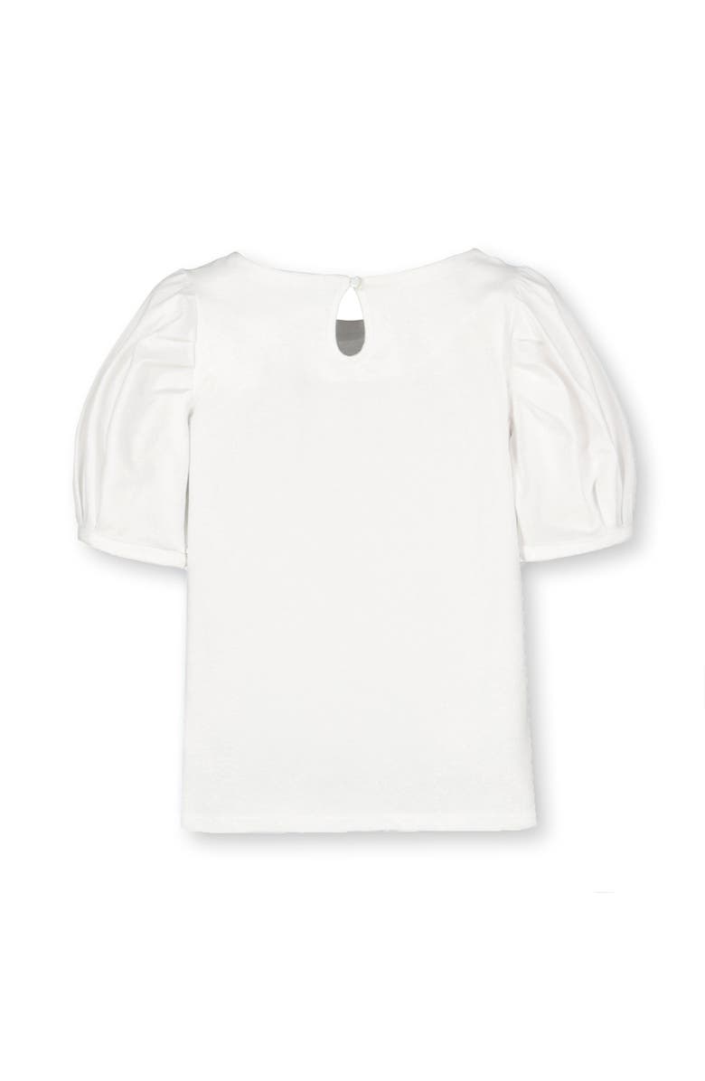 Hope & Henry Baby Girls' Bubble Sleeve Knit Top, Infant, Alternate, color, White Bubble Sleeve