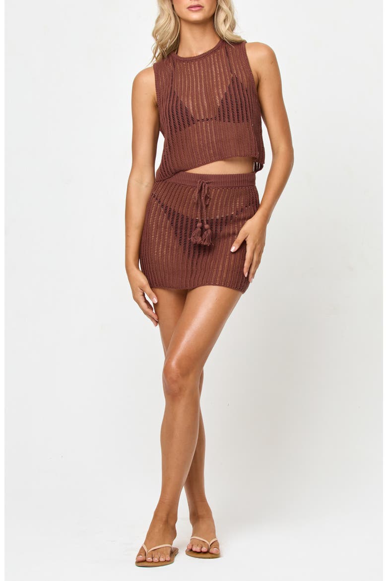 Sander Open Stitch Cover-Up Tank, Alternate, color, CAFE