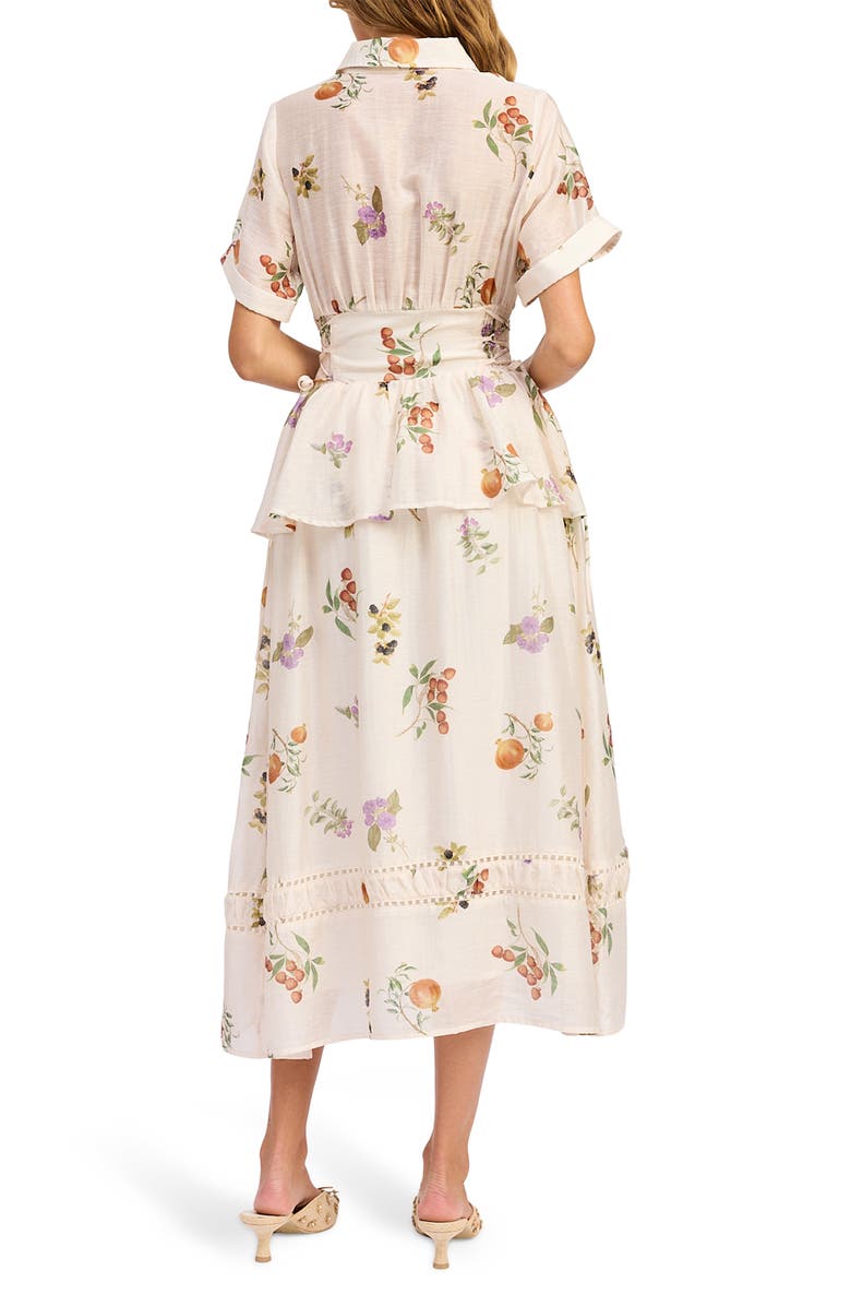 En Saison Tulsa Floral Tiered Shirtdress, Alternate, color, Ivory Multi