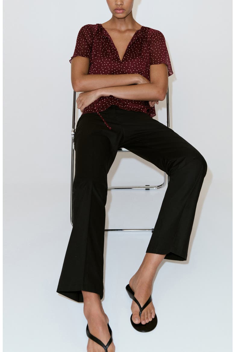 Polka Dot Woven Shirt, Alternate, color, MAROON