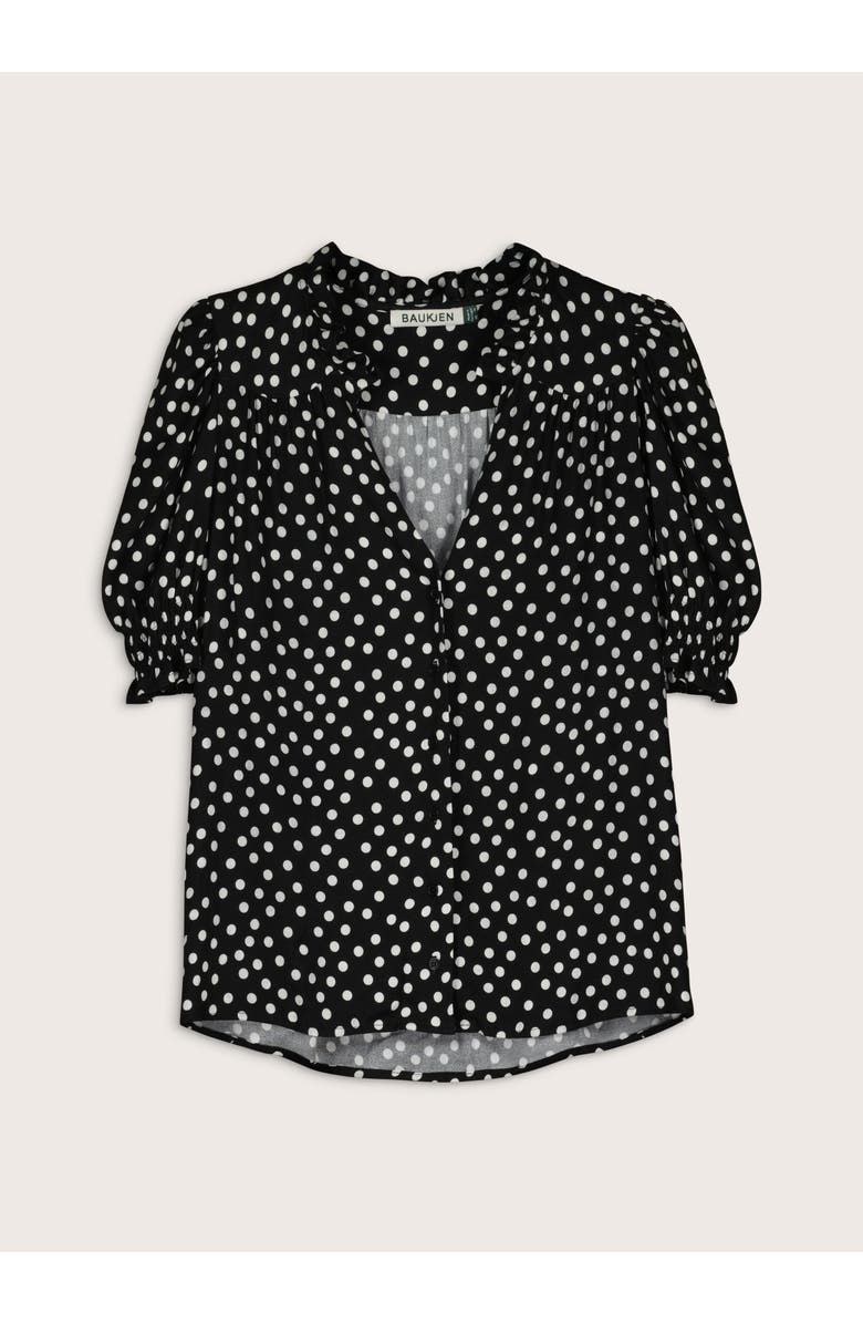 Baukjen Nolan Polka Dot V-Neck Blouse, Alternate, color, Black Polka