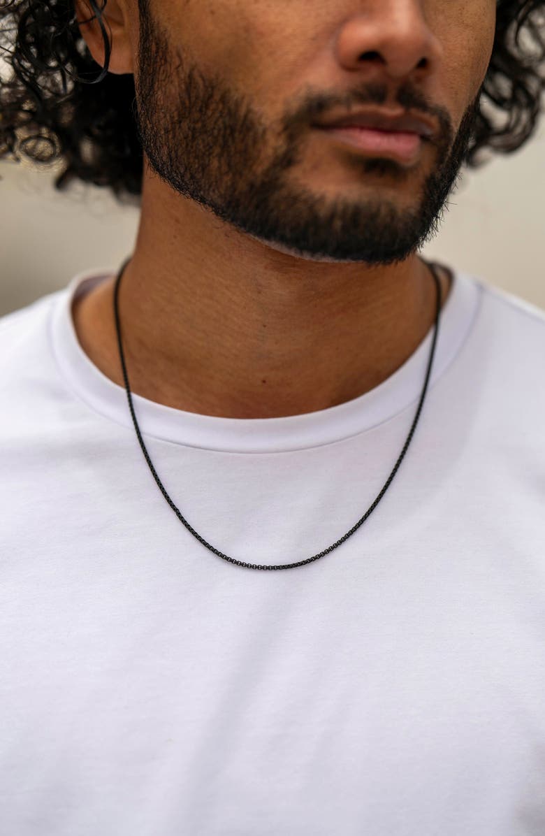Vincero Men's Box Chain Necklace, Alternate, color, Black
