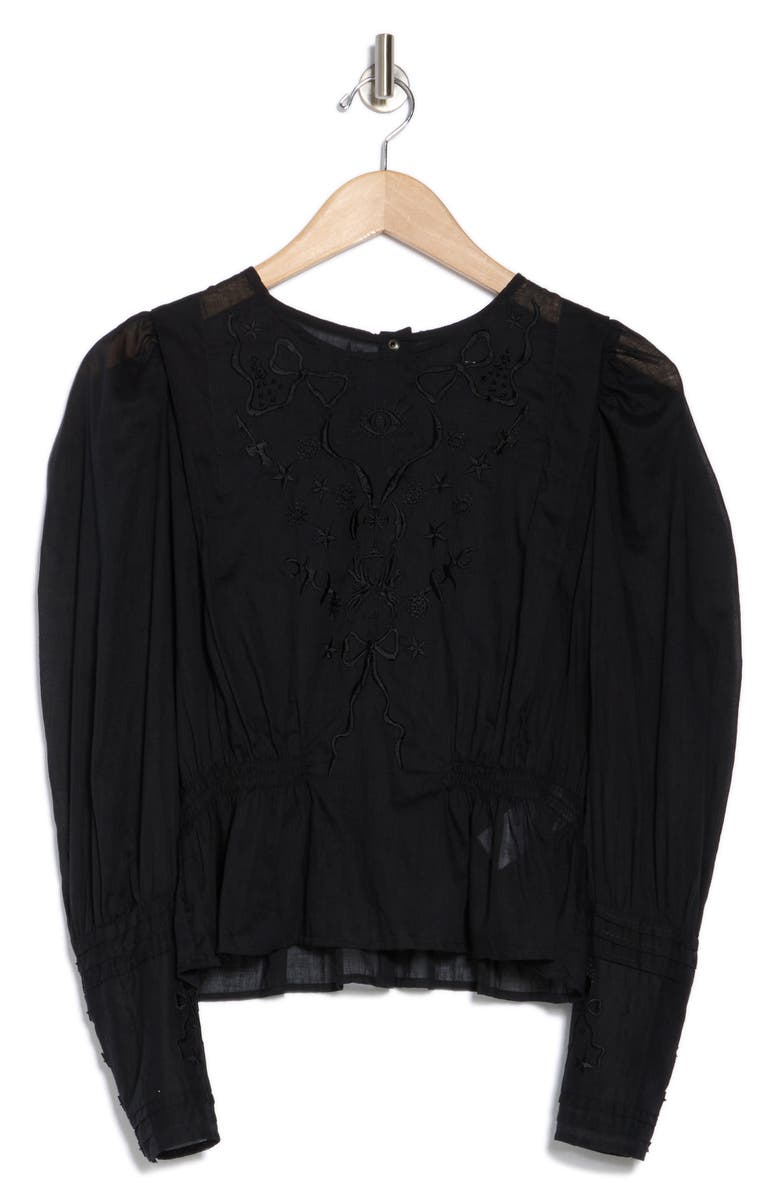 MOTHER Floral & Bow Embroidered Cotton Top, Alternate, color, 