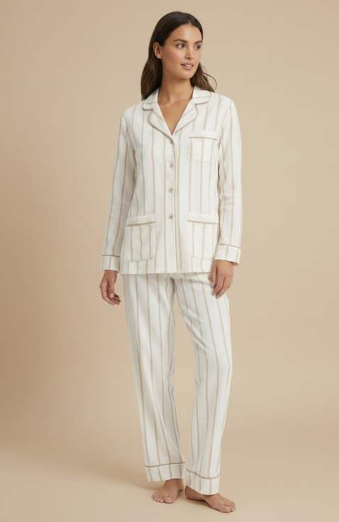 Luxe Stretch Cotton Pinstripe Pajama Set