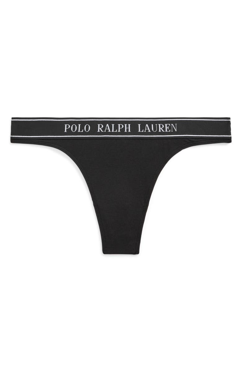 Polo Ralph Lauren Mid Rise Cotton Blend Thong, Alternate, color,