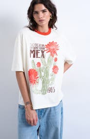 Topshop Cactus Graphic Contrast T-Shirt